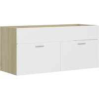 Waschbeckenunterschrank Weiß Sonoma-Eiche 100x38,5x46 cm Vidaxl Waschbeckenunterschrank Weiß Sonoma-Eiche 100x38,5x46 cm Vidaxl von VIDAXL