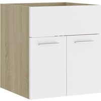 Waschbeckenunterschrank Weiß Sonoma-Eiche 41x38,5x46 cm Vidaxl Waschbeckenunterschrank Weiß Sonoma-Eiche 41x38,5x46 cm Vidaxl von VIDAXL