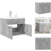 Waschbeckenunterschrank mit Einbaubecken Betongrau - Waschbeckenschrank - Waschbeckenschränke - Bad Waschtisch - Badezimmer Waschtisch Waschbeckenunterschrank mit Einbaubecken Betongrau - Waschbeckenschrank - Waschbeckenschränke - Bad Waschtisch - Badezimmer Waschtisch von VIDAXL