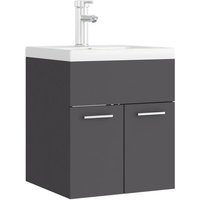 Waschbeckenunterschrank,Waschtischunterschrank mit Einbaubecken Grau Holzwerkstoff vidaXL von BONNEVIE