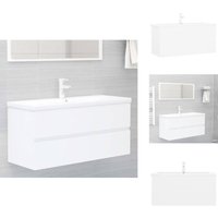 Vidaxl - Waschbeckenunterschrank mit Einbaubecken Weiß Holzwerkstoff - Waschbeckenunterschrank - Holzwerkstoff Möbel - Badezimmermöbel von VIDAXL