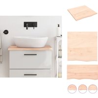 Vidaxl - Waschtischplatte 60x60x2 cm Massivholz Unbehandelt - Eiche Platte - Holz Waschttischplatte - Badrenovierung - Waschbeckenablage - Eiche von VIDAXL
