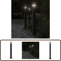 Wegeleuchte mit Bewegungsmelder Schwarz 110 cm Aluminium - Wegeleuchte - Außenbeleuchtung - LED-Lampe - Gartenlampe - Sicherheitslicht von VIDAXL