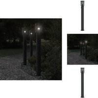 Wegeleuchte mit Steckdose Schwarz 110 cm Edelstahl - Wegeleuchte - Außenstehleuchte - Gartenlampe - LED-Lampe - Edelstahl Lampe von VIDAXL