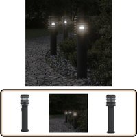 Wegeleuchte mit Steckdose Schwarz 60 cm Edelstahl - Outdoor-Beleuchtung - Gartenlampe - LED-Lampe - Edelstahl Lampe - Wetterfeste Beleuchtung von VIDAXL