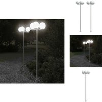 Wegeleuchten 2 Stk. Silbern 215 cm Edelstahl - Stehleuchte Außen - Stehleuchten Außen - Outdoor Stehleuchte - Outdoor Stehleuchten von VIDAXL