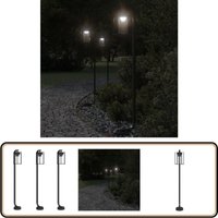 Wegeleuchten 3 Stk. Schwarz 100 cm Edelstahl - Outdoor Beleuchtung - Gartenlampe - led Stehleuchte - Edelstahl Lampe - Wetterfeste Beleuchtung von VIDAXL