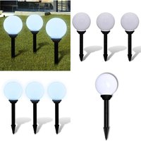 Wegeleuchten 3 Stk. led 20 cm mit Erdspieß - LED-Solarleuchte - Gartenbeleuchtung - Außenleuchte - Solarlicht - Wegeleuchte - Home & Living von VIDAXL