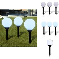 Wegeleuchten 3 Stk. led 20 cm mit Erdspieß - LED-Solarleuchte - Gartenbeleuchtung - Außenleuchte - Solarlicht - Wegeleuchte von VIDAXL