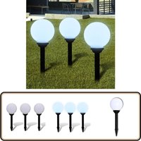 Vidaxl - Wegeleuchten 3 Stk. led 20 cm mit Erdspieß - LED-Solarleuchte - Gartenbeleuchtung - Außenleuchte - Solarlicht - Wegeleuchte von VIDAXL
