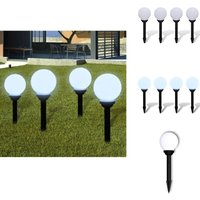 Wegeleuchten 4 Stk. led 15 cm mit Erdspieß - LED-Solarleuchte - Gartenleuchte - Außeleuchte - Wegleuchtne - Solarlicht von VIDAXL