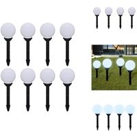 Wegeleuchten 8 Stk. led 15 cm mit Erdspieß - led Solarleuchten - Gartenbeleuchtung - Outdoor Beleuchtung - Wegeleuchten - Solarstrahler von VIDAXL