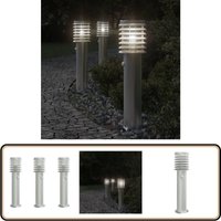 Wegeleuchten mit Bewegungsmelder 3 Stk. Silbern 60 cm Edelstahl - Outdoor-Beleuchtung - Gartenlampe - LED-Lampe - Bewegungsgesteuerte Beleuchtung von VIDAXL