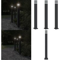 Wegeleuchten mit Steckdose 3 Stk. Schwarz 110 cm Aluminium - Gartenlampe - LED-Lampe - Außenstehleuchte - Wetterfeste Lampe - Lampenschirm - Home & von VIDAXL