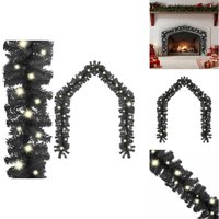 Weihnachtsgirlande mit led 20 m Schwarz - Weihnachtsdeko - Lichterkette - LED-Lichterkette - Christbaumschmuck - Winterdekoration von VIDAXL