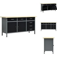 Vidaxl - Werkbänke - Living Arbeitstisch Schwarz 160 x 60 x 85 cm Stahl - Schwarz von VIDAXL