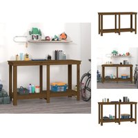 Vidaxl - Werkbänke - Living Werkbank Honigbraun 140x50x80 cm Massivholz Kiefer - Braun von VIDAXL