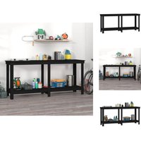 Werkbänke - Living Werkbank Schwarz 180x50x80 cm Massivholz Kiefer - Schwarz von VIDAXL