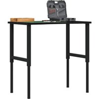 Werkbank Dunkelbraun 100x60x(71,5-98) cm Massivholz Eiche Vidaxl von VIDAXL