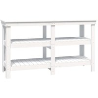 Werkbank Weiß 142,5x50x80 cm Massivholz Kiefer vidaXL861003 von BONNEVIE