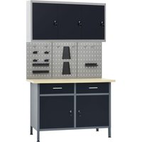 Vidaxl - Werkbank mit 3 Werkzeugwänden und 1 Wandschrank Vidaxl - Werkbank mit 3 Werkzeugwänden und 1 Wandschrank von VIDAXL