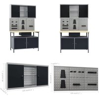 Vidaxl - Werkbank mit 3 Werkzeugwänden und 1 Wandschrank - Werkbank - Werkbänke - Home & Living - Schwarz Vidaxl - Werkbank mit 3 Werkzeugwänden und 1 Wandschrank - Werkbank - Werkbänke - Home & Living - Schwarz von VIDAXL
