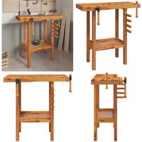 Vidaxl - Werkbank mit Schraubstöcken 92x48x83 cm Massivholz Akazie - Werkbank - Werkbänke - Home & Living - Braun von VIDAXL