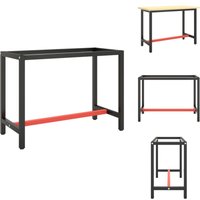 Werkbankgestell Mattschwarz und Mattrot 110x50x79 cm Metall - Metall Gestell - Werkbankgestell - Tischgestell - Robustes Gestell - Pulverbeschichtet Werkbankgestell Mattschwarz und Mattrot 110x50x79 cm Metall - Metall Gestell - Werkbankgestell - Tischgestell - Robustes Gestell - Pulverbeschichtet von VIDAXL