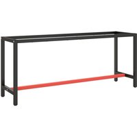 Vidaxl - Werkbankgestell Mattschwarz und Mattrot 190x50x79 cm Metall von VIDAXL