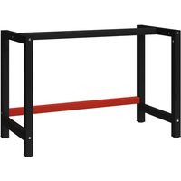 Werkbankgestell Metall 120x57x79 cm Schwarz und Rot vidaXL667730 von BONNEVIE