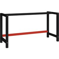 Werkbankgestell Metall 150x57x79 cm Schwarz und Rot vidaXL830593 von BONNEVIE