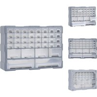 Werkzeugkästen - Living Multi-Schubladen-Organizer mit 40 Schubladen 52x16x37,5 cm - Grau von VIDAXL