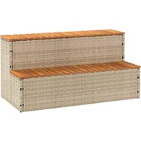 Vidaxl - Whirlpool-Stufen Beige 100x50x50,5 cm Poly-Rattan Massiv Akazie Vidaxl - Whirlpool-Stufen Beige 100x50x50,5 cm Poly-Rattan Massiv Akazie von VIDAXL