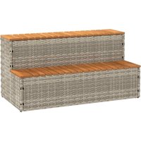 Vidaxl - Whirlpool-Stufen Hellgrau 100x50x50,5 cm Poly-Rattan und Akazie von VIDAXL