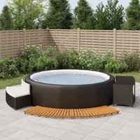 Whirlpool-Umrandung Schwarz Poly-Rattan und Massivholz Akazie - Vidaxl von VIDAXL