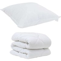 Bettdecke mit Kissen 2 pcs Weiß Mikrofaser vidaXL Bettdecke mit Kissen 2 pcs Weiß Mikrofaser vidaXL von VIDAXL