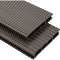 Wpc Hohlkammer Terrassendielen + Zubehör 30m² 2,2m Dunkelbraun Vidaxl von VIDAXL