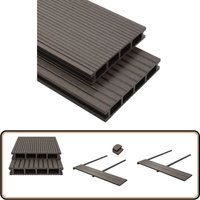 Wpc Hohlkammer Terrassendielen + Zubehör 30m² 2,2m Dunkelbraun - wpc Terrasse - Holzkunststoffterrasse - Outdoordielen - Gartenmöbel - Balkonplatten Wpc Hohlkammer Terrassendielen + Zubehör 30m² 2,2m Dunkelbraun - wpc Terrasse - Holzkunststoffterrasse - Outdoordielen - Gartenmöbel - Balkonplatten von VIDAXL