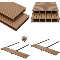Wpc Hohlkammer Terrassendielen mit Zubehör 25 m² 4 m Teak - Holz-Kunststoff-Verbundwerkstoff - Terrasse - Balkon - Gartenmöbel - Outdoor Dekoration Wpc Hohlkammer Terrassendielen mit Zubehör 25 m² 4 m Teak - Holz-Kunststoff-Verbundwerkstoff - Terrasse - Balkon - Gartenmöbel - Outdoor Dekoration von VIDAXL