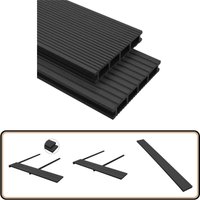 Wpc Terrassendielen mit Zubehör 20 m² 2,2 m Anthrazit - wpc Terrasse - Garten Terrasse - Holz-Kunststoff-Verbundwerkstoff - Anthrazit - Outdoor von VIDAXL