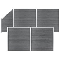 Wpc Zaun-Set 4 Quadrate + 1 Schräge 792x186 cm Grau Vidaxl Wpc Zaun-Set 4 Quadrate + 1 Schräge 792x186 cm Grau Vidaxl von VIDAXL