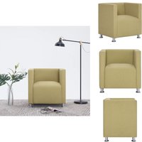 Würfel-Sessel Grün Stoff - Würfelsessel - Esszimmerstuhl - Gemütlicher Sessel - Beistellstuhl - Lounge Chair von VIDAXL