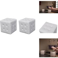 Würfelhocker Weiß - Würfelhocker - Sitzhocker - Kunstledersitzsack - Wohnzimmerdeko - Beistelltisch Würfelhocker Weiß - Würfelhocker - Sitzhocker - Kunstledersitzsack - Wohnzimmerdeko - Beistelltisch von VIDAXL