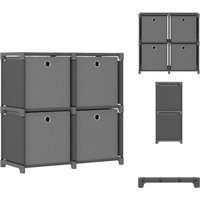 Würfelregal mit 4 Boxen Grau 69x30x72,5 cm Stoff - Stauraumlösung - Wohnraumorganisation - Regal Grau - Textilregal - Bücherregal Würfelregal mit 4 Boxen Grau 69x30x72,5 cm Stoff - Stauraumlösung - Wohnraumorganisation - Regal Grau - Textilregal - Bücherregal von VIDAXL