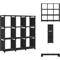 Würfelregal mit 9 Fächern Schwarz 103x30x107,5 cm Stoff - Bücherregal - Wohnwandregal - Stauraum - Textilregal - Garderobe Würfelregal mit 9 Fächern Schwarz 103x30x107,5 cm Stoff - Bücherregal - Wohnwandregal - Stauraum - Textilregal - Garderobe von VIDAXL