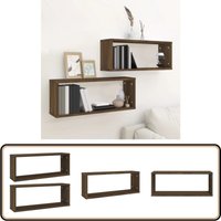Würfelregale 2 Stk. Braun Eichen-Optik 60x15x23cm Holzwerkstoff - Würfelregal - Regal - Wandregal - Wohnraum Dekoration - Aufbewahrungsbox von VIDAXL
