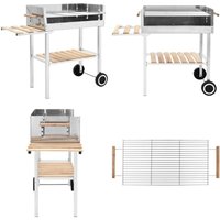 Vidaxl - xxl Holzkohlegrill Grillwagen mit 2 Regalen Edelstahl - Grillwagen - Holzkohlegrill - Home & Living - Silber von VIDAXL