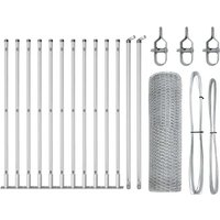 Zaun mit Pfosten Silber 0,5 x 25 m PVC-beschichteter Stahl Vidaxl Zaun mit Pfosten Silber 0,5 x 25 m PVC-beschichteter Stahl Vidaxl von VIDAXL