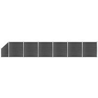 Zaunelement Set wpc 1138x(105-186) cm Schwarz Vidaxl von VIDAXL