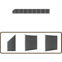 Vidaxl - Zaunelement Set wpc 1484x(105-186) cm Schwarz - Gartenzäune - Holzzäune - Kunststoffzäune - WPC-Zäune - Schwarz von VIDAXL